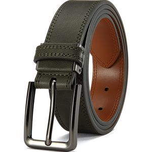 Men's Leather Belt - 1 3/8" Genuine Cowhide Dress Belt For Work, With😻